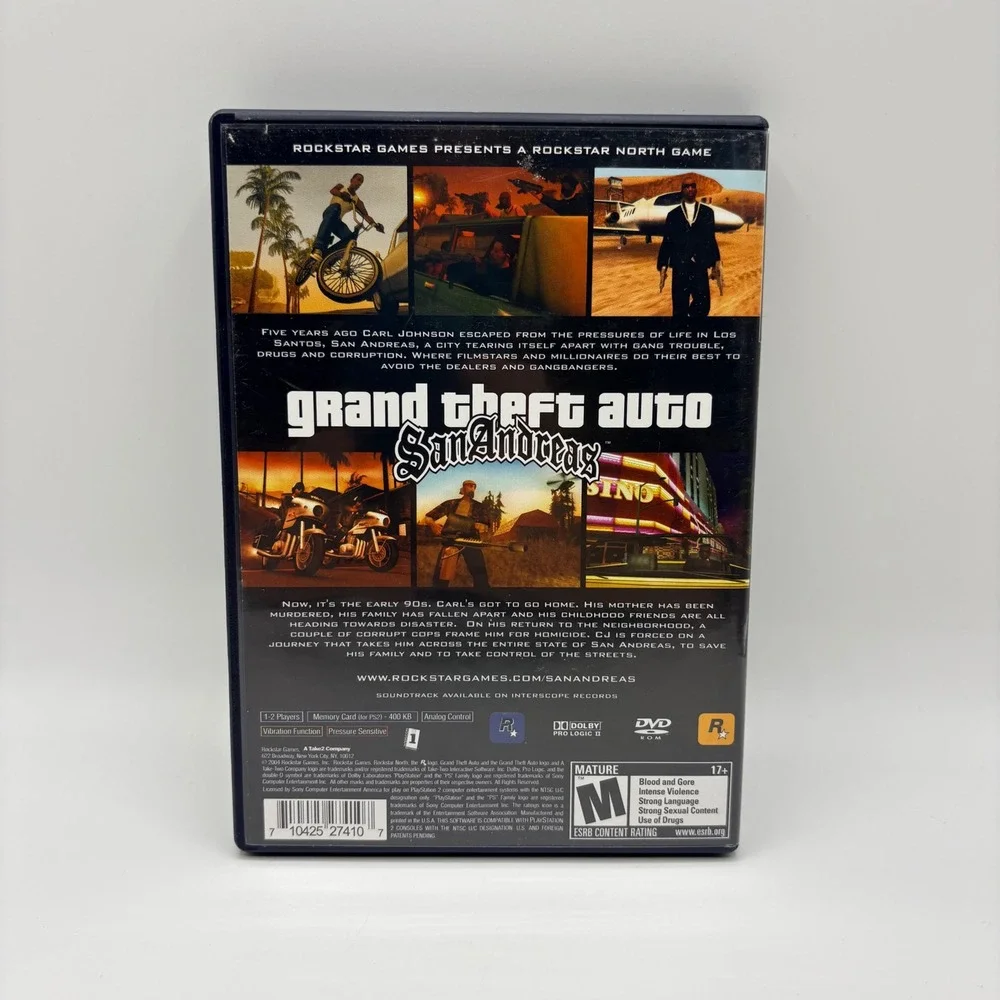 Rockstar Grand Theft Auto San Andreas Map & Manual PS2 Black Label CompleteCIB